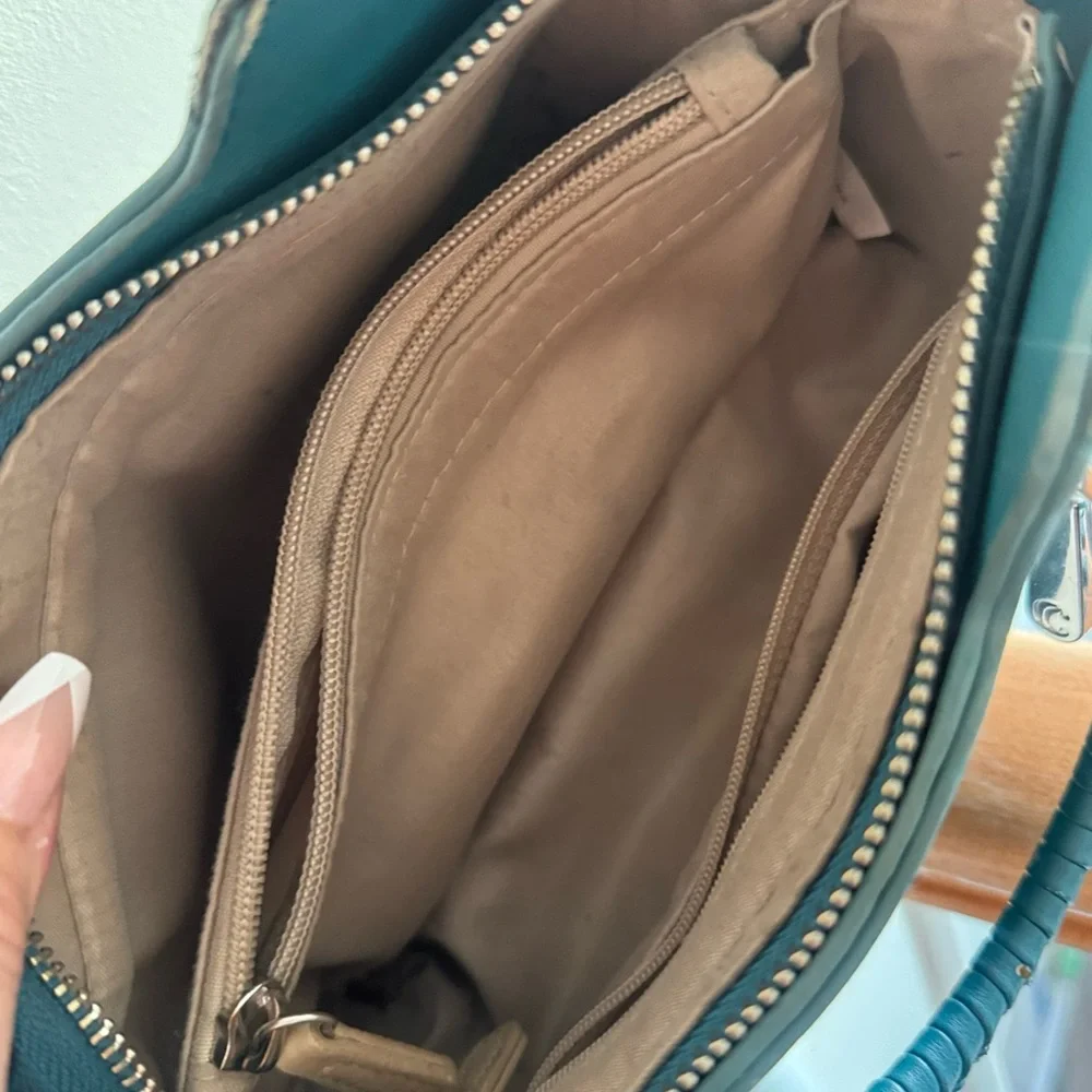 Mini Whipstitch handle marine blue/Teal bag - Picture 3 of 4